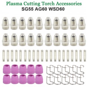 SG55 AG60 WSD60 Consumables KIT Electrodes Sheild Cups TIPS Spacer Guide Plasma Cutter Welder Torch 34PK Multiple Combination